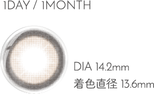 1MONTH LIMITED COLOR DIA14.2mm 着色直径13.6mm