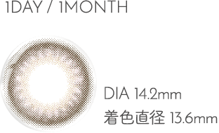 1MONTH LIMITED COLOR DIA14.2mm 着色直径13.6mm